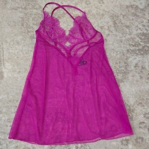 Victoria's Secret Elegant Pink Lace Nightgown Size‎ Medium